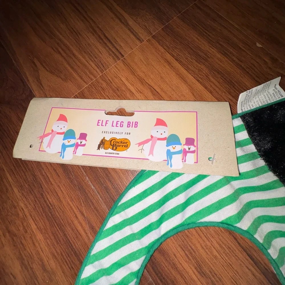 New Cracker Barrel Elf Leg Bib